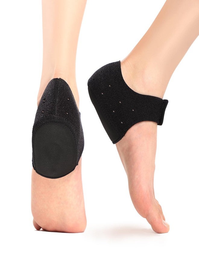 Promifun Plantar Fasciitis Heel Cup Protectors - Promifun Heel Cups for Heel Spur,Achilles Tendinitis,Cracked Heels,Heel Pain Relief Products - Gel Heel Cushion Pads,Black,Large(W 9.5-13 / M 8.5-14) - Image 1